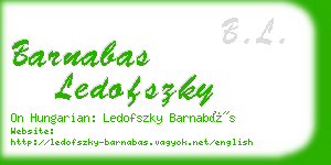 barnabas ledofszky business card